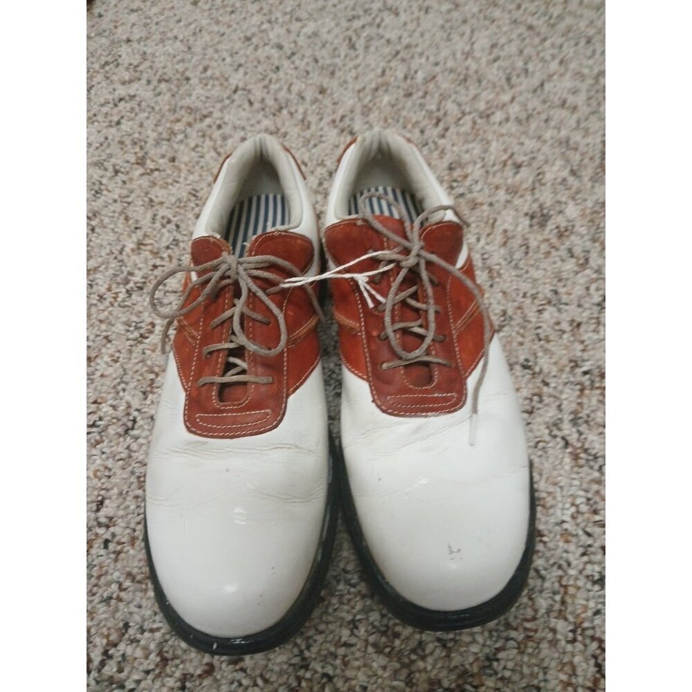 FootJoy "Contour Series" Women's Leather Med. Sz 8/ White & Brown Golf Shoes‎
